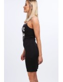 Black dress with fitted application MP62114 - Online store - Boutique